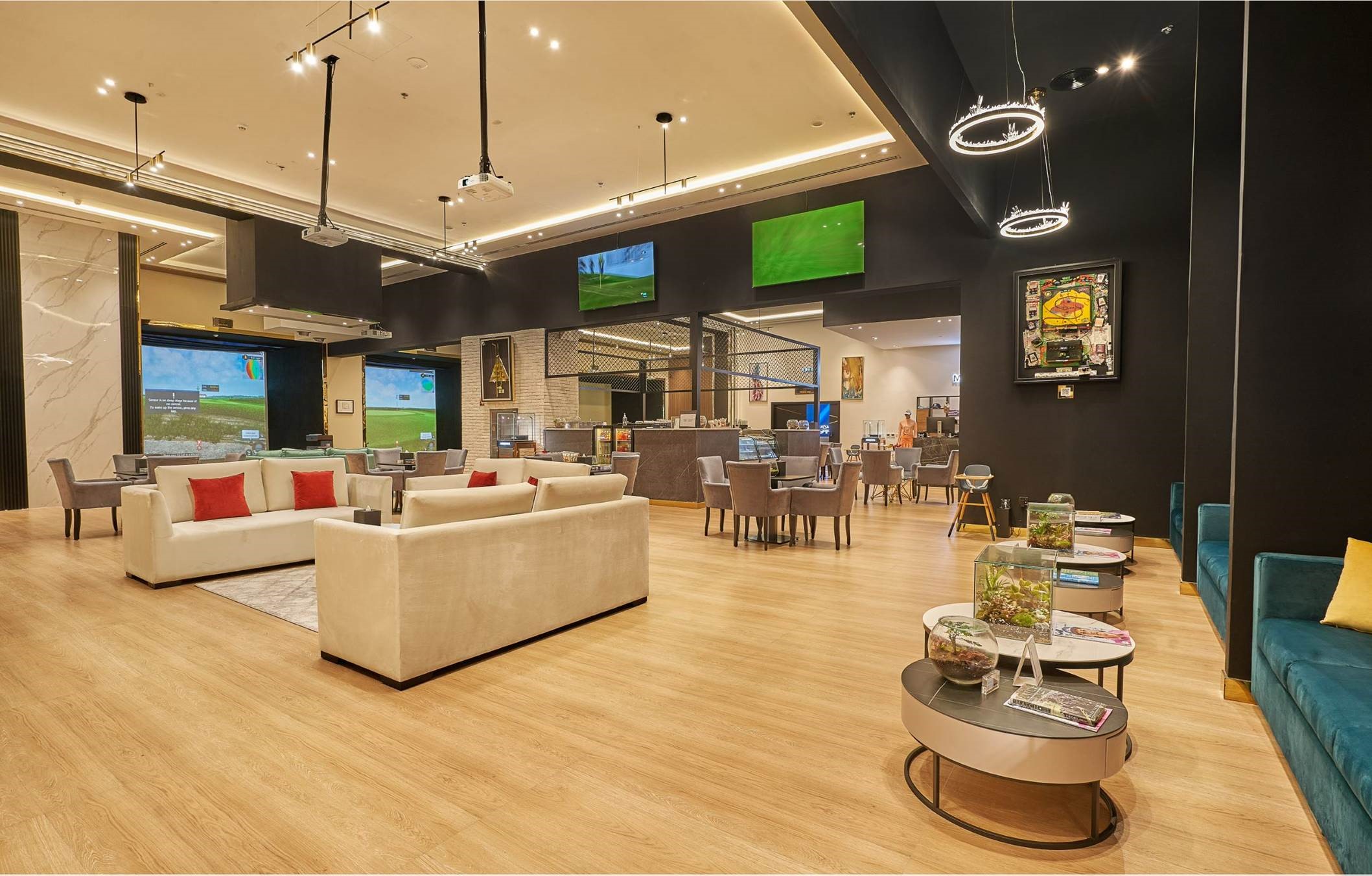 Golfzon Membership Lounge with TwoVision simulators in Dubai